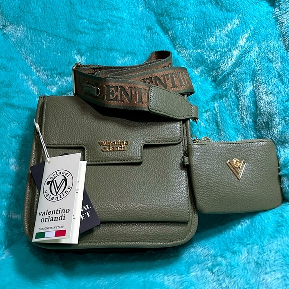 VALENTINO ORLANDI Green Crossbody/camera strap with card wallet - Picture 3 of 4